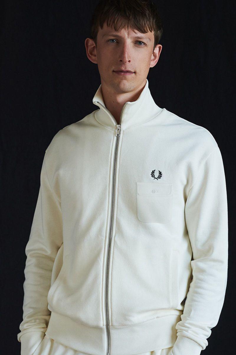 Fred Perry J3833 Men Jackets White | 1064BEVUC