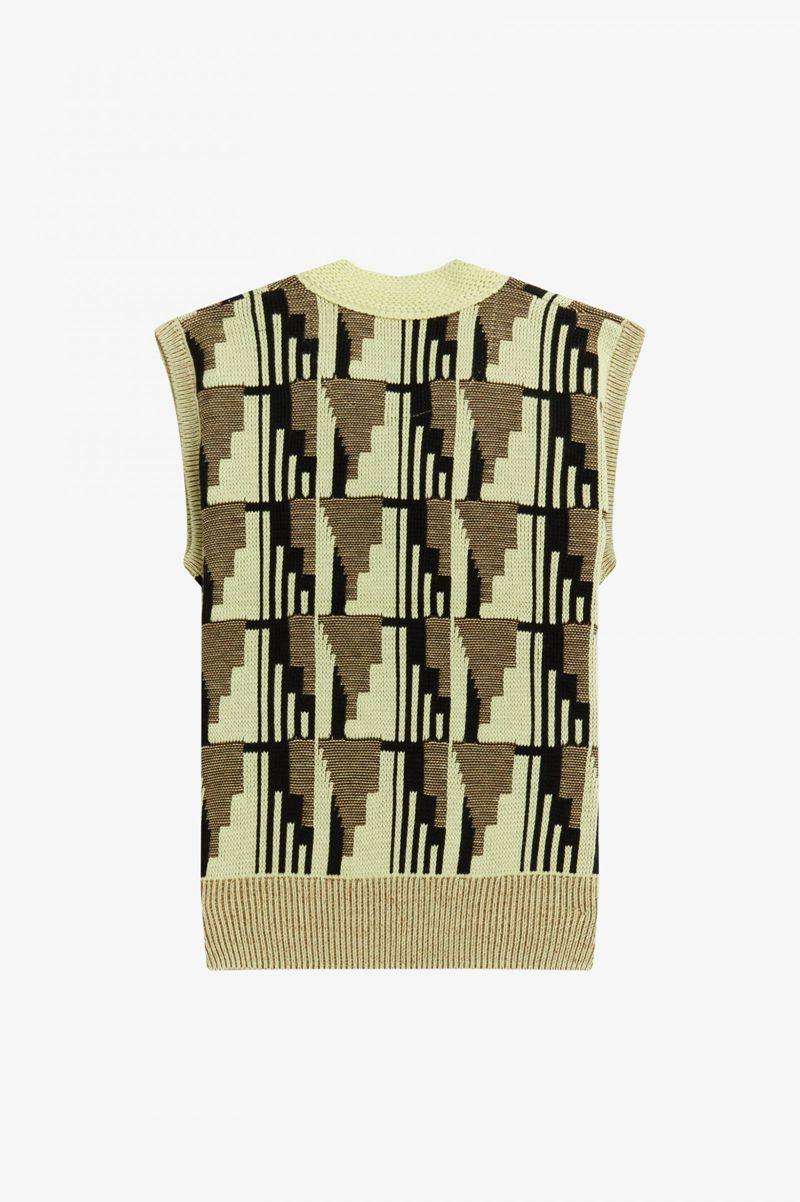 Fred Perry Jacquard Knitted Tank Women Knitwear Green | 7583OWCYV