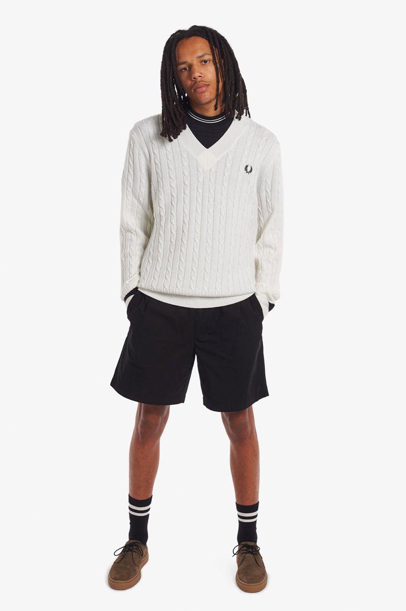 Fred Perry K3801 Men Knitwear White | 3592RZFMX