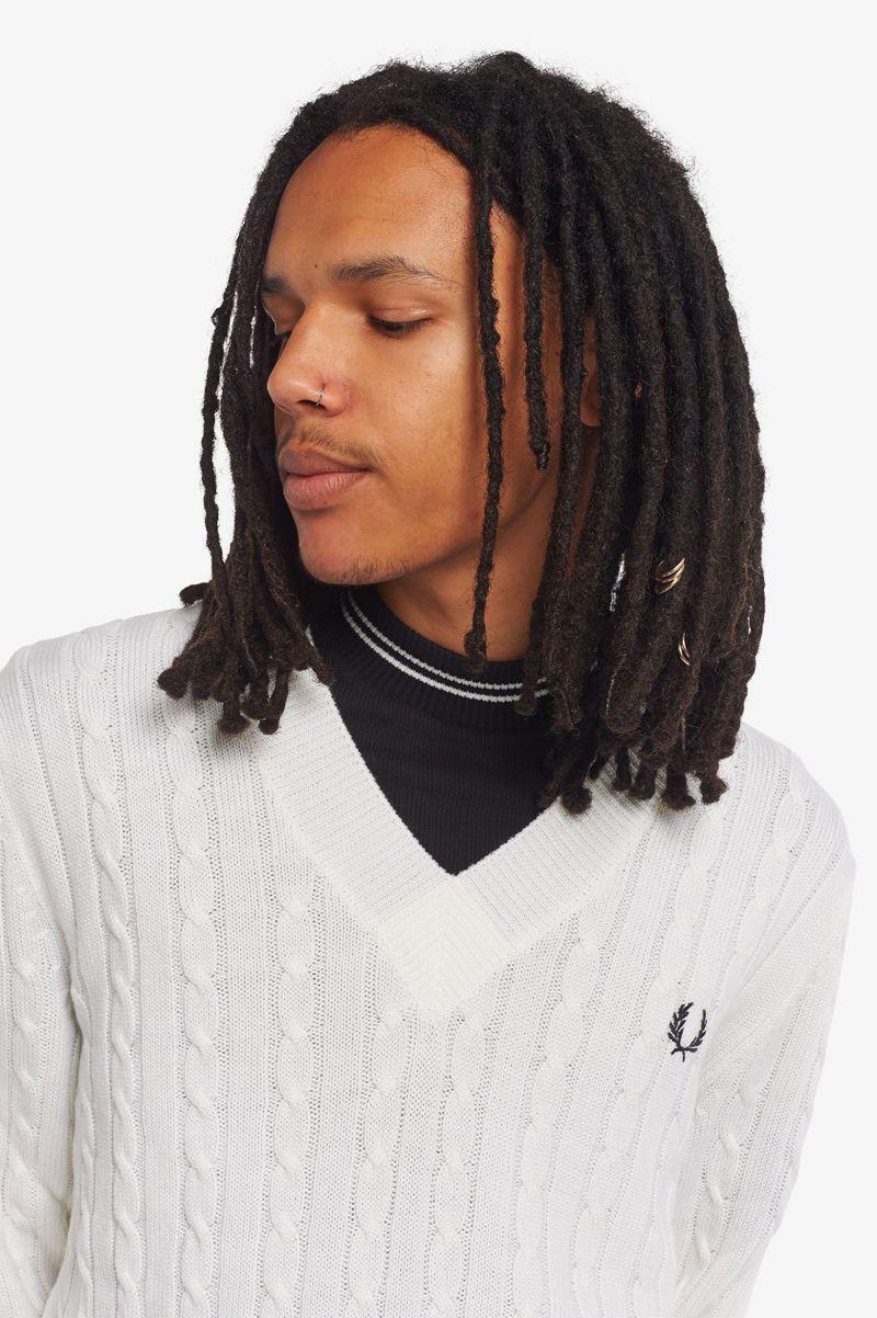 Fred Perry K3801 Men Knitwear White | 3592RZFMX