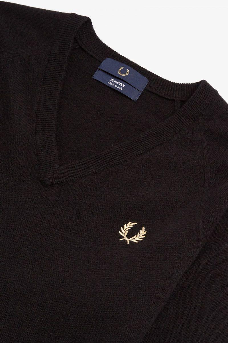 Fred Perry K7315 Men Knitwear Black | 0397ATUIF