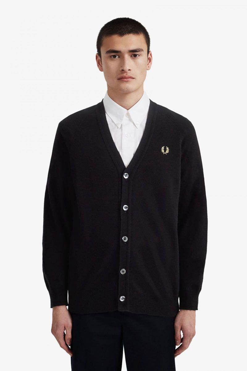 Fred Perry K7316 Men Knitwear Black | 5190YUJBH