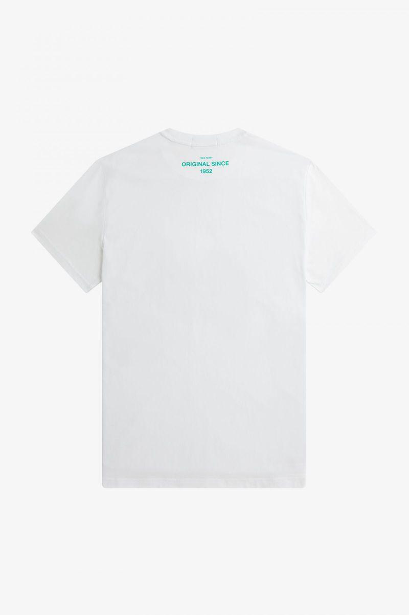 Fred Perry Laurel Wreath Print Men T Shirts White | 4756AXKYE