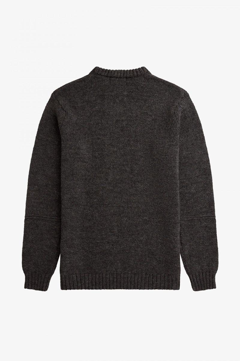 Fred Perry Panelled British Wool Jumper Men Knitwear Black | 0913LGHVC