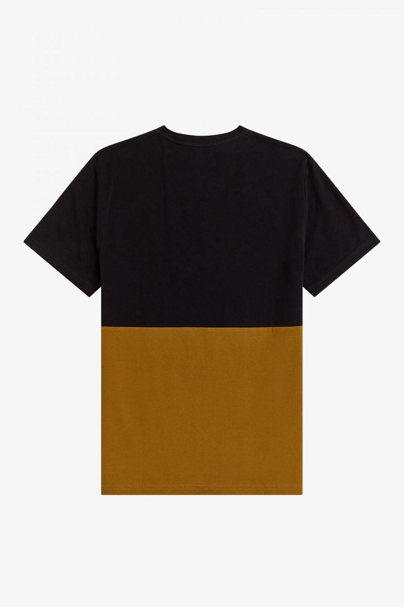 Fred Perry Panelled Stripe Men T Shirts Camel | 5209YWZXN