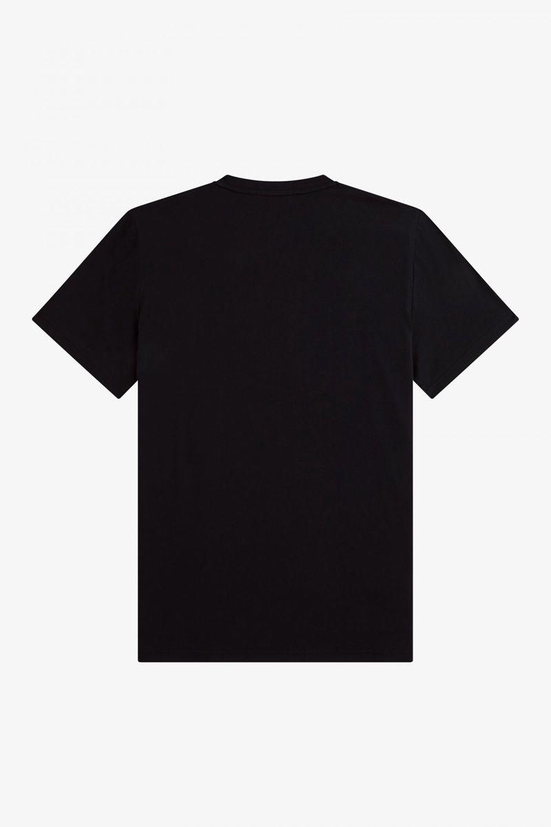 Fred Perry Print Men T Shirts Black | 2987DLMUN