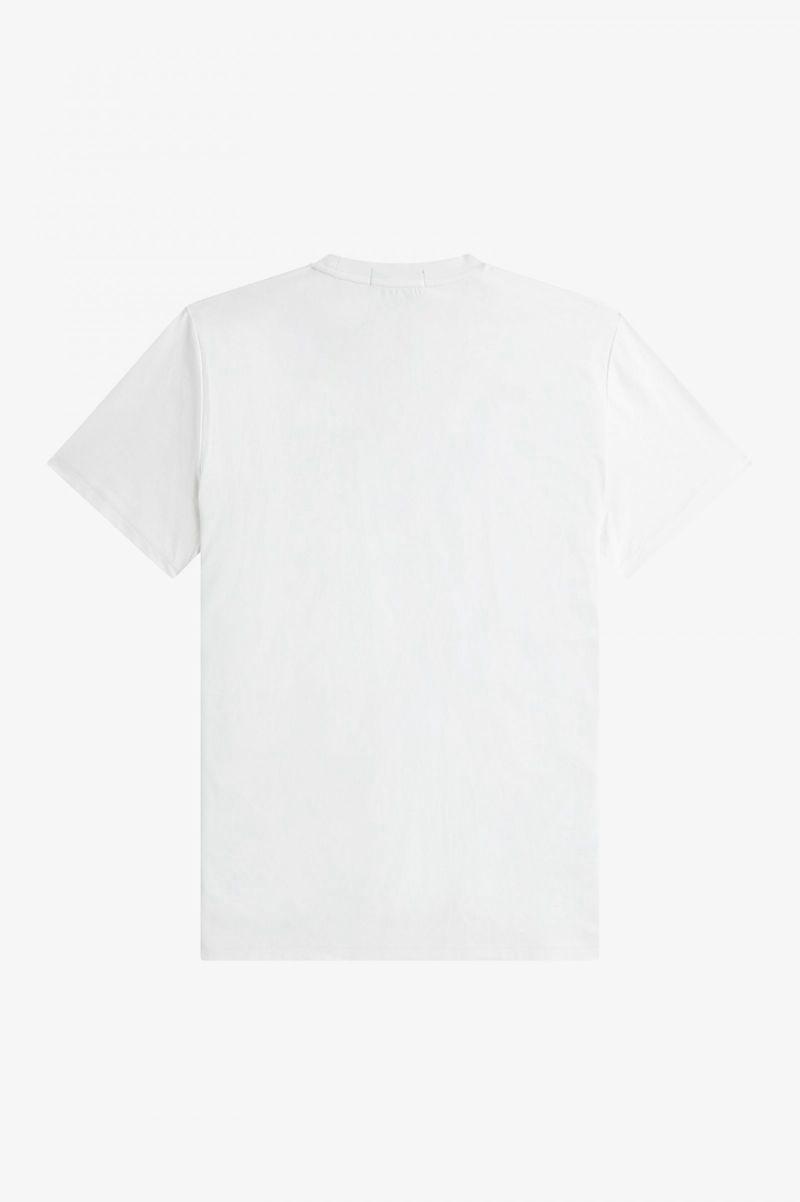 Fred Perry Print Men T Shirts White | 6732XEYPO