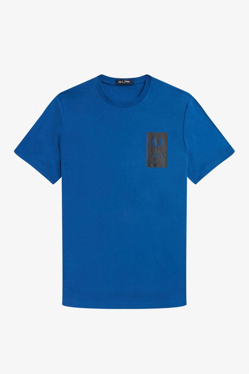 Fred Perry Printed Chest Patch Men T Shirts Royal | 8261VPXIO