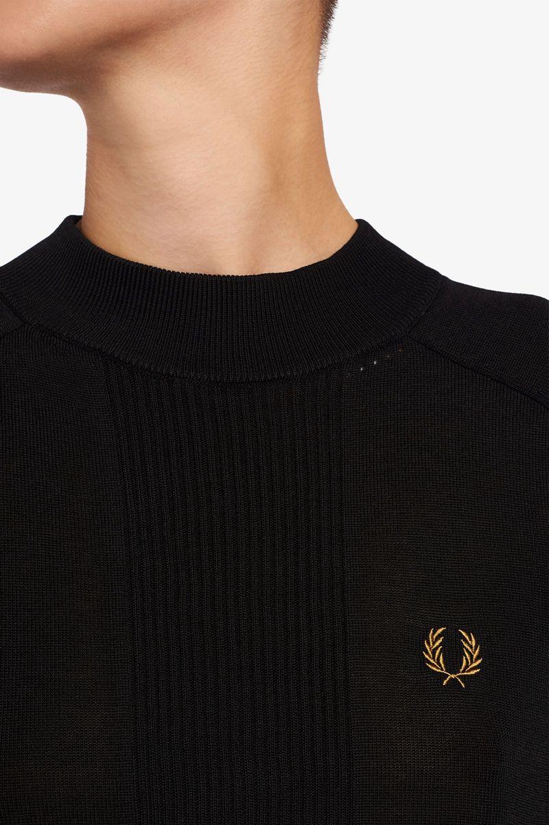 Fred Perry Rib Detail Jumper Women Knitwear Black | 1376VWFED