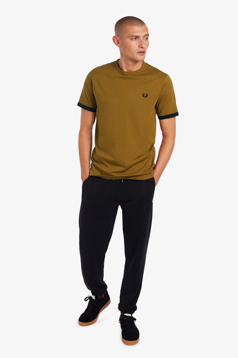 Fred Perry Ringer Men T Shirts Camel | 8593MGIDP