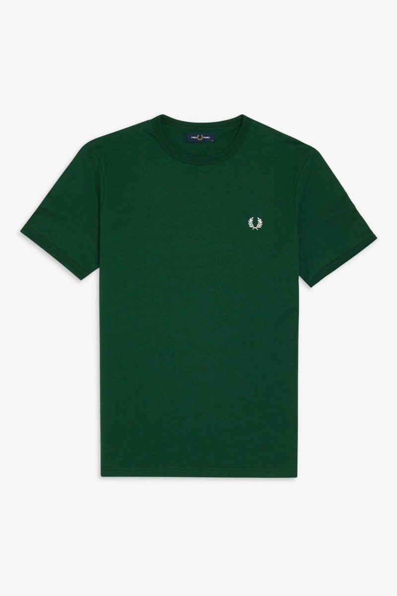 Fred Perry Ringer Men T Shirts Dark Green | 1073NSKZE