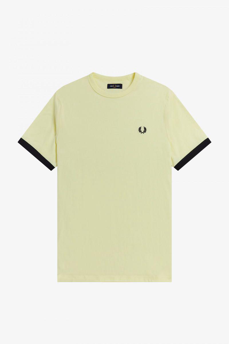 Fred Perry Ringer Men T Shirts Green | 7614GZBFY