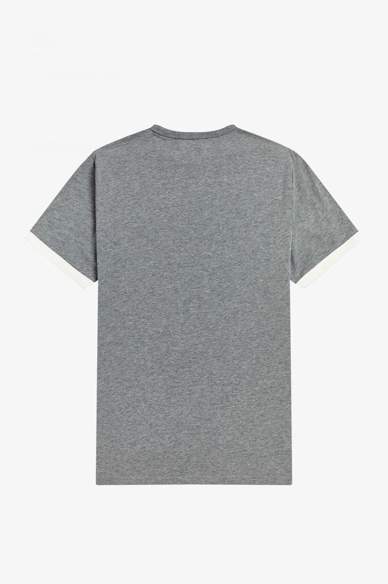 Fred Perry Ringer Men T Shirts Grey | 0759BVMNG