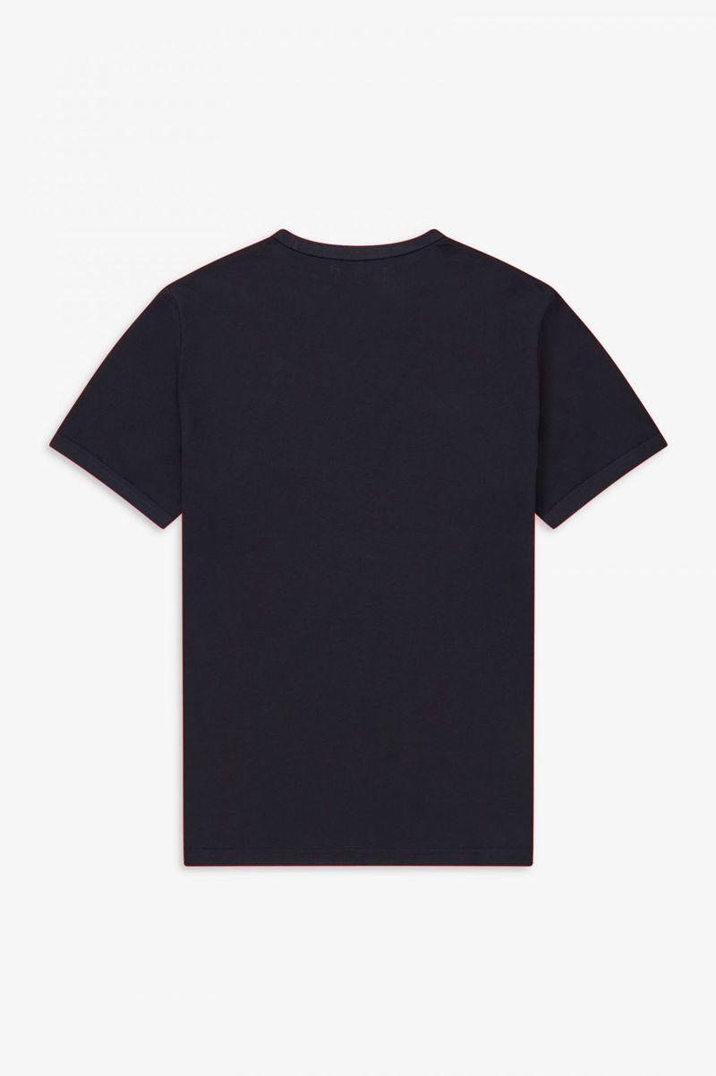 Fred Perry Ringer Men T Shirts Navy | 5140ASUTB