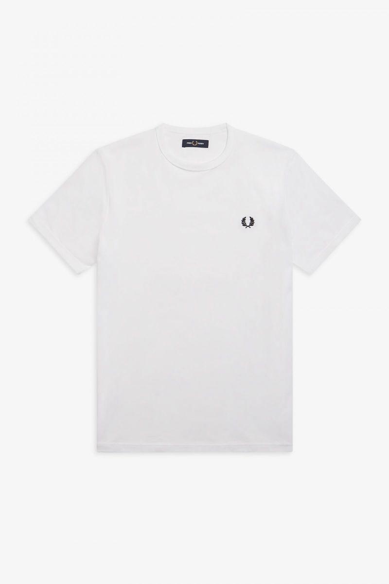 Fred Perry Ringer Men T Shirts White | 2673QDBYX