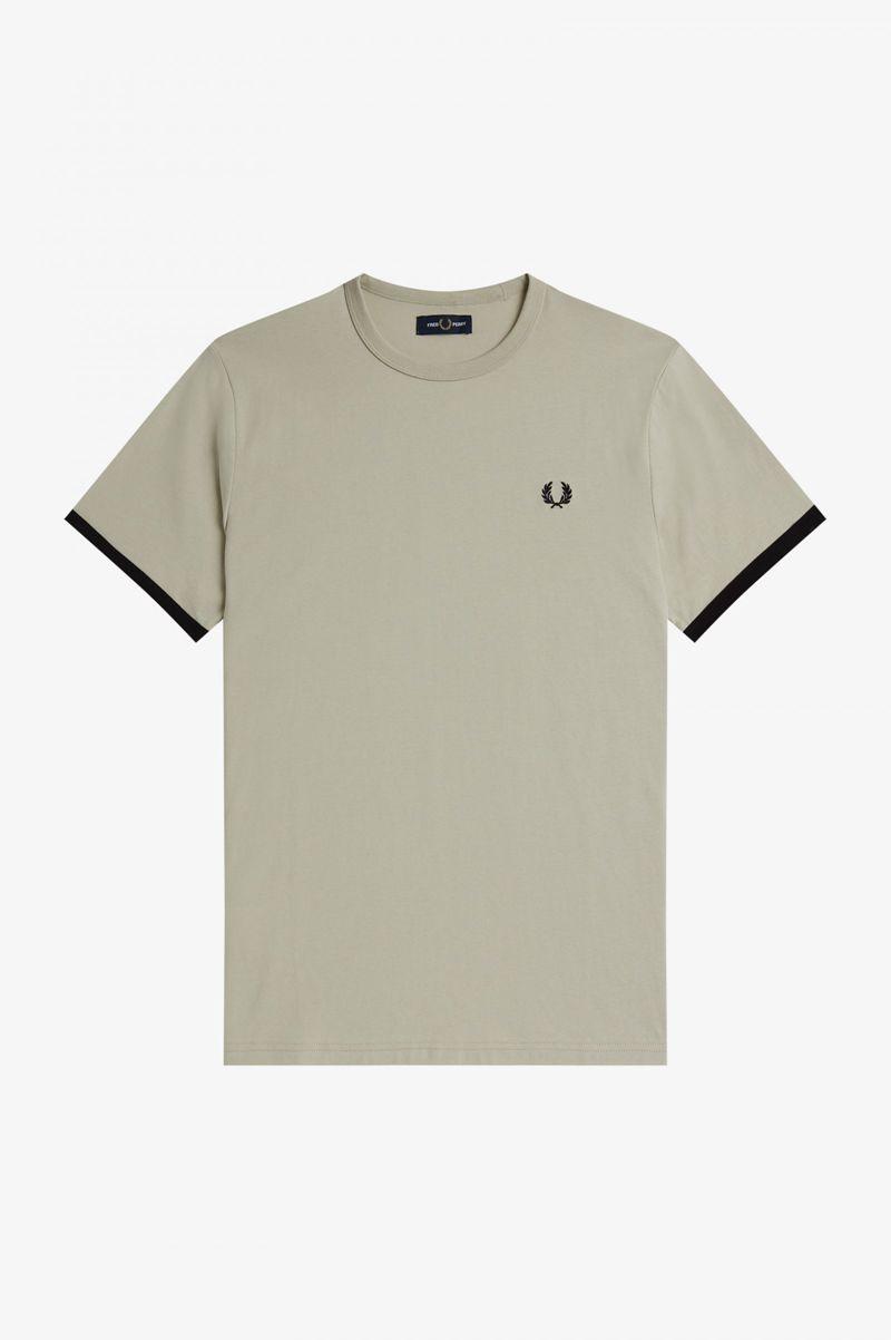 Fred Perry Ringer Men T Shirts White | 2754CAOJK