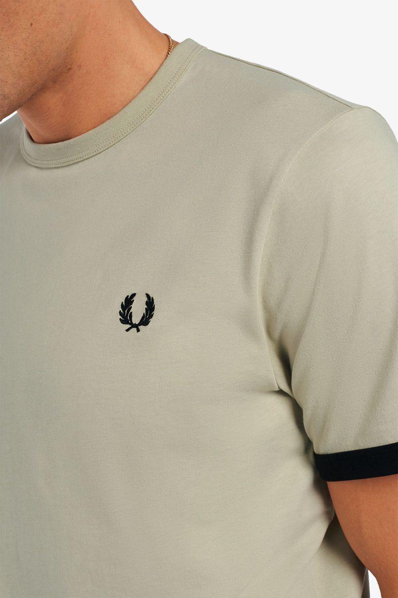 Fred Perry Ringer Men T Shirts White | 2754CAOJK