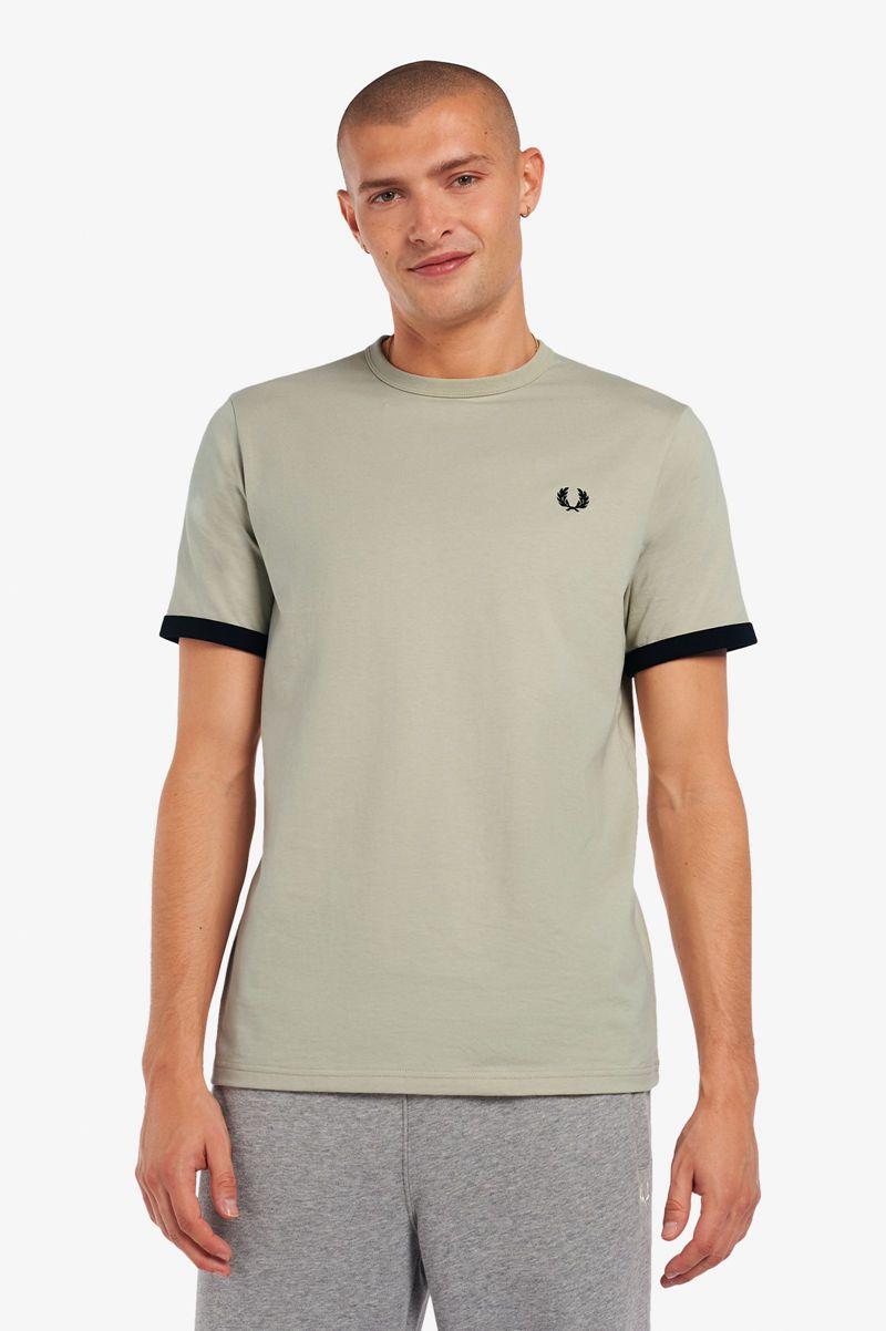 Fred Perry Ringer Men T Shirts White | 2754CAOJK