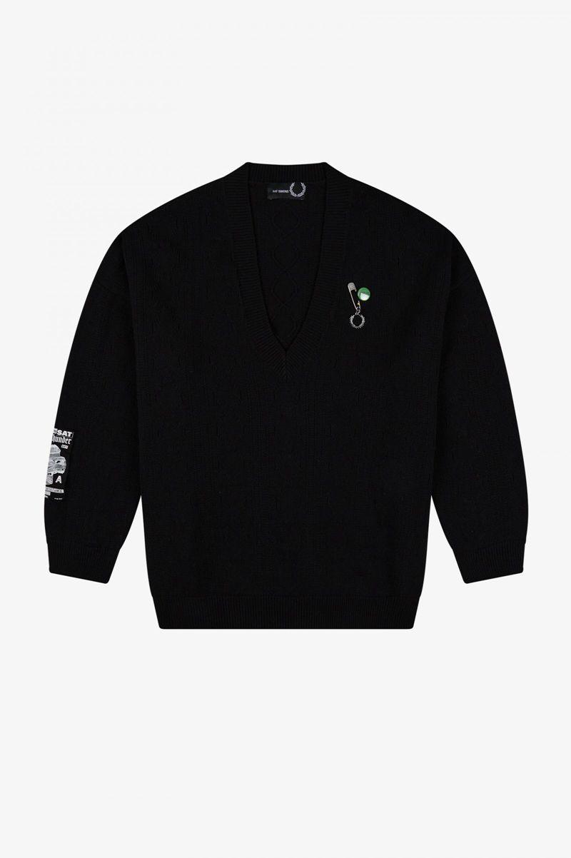 Fred Perry SK1960 Men Knitwear Black | 0843FOJLT