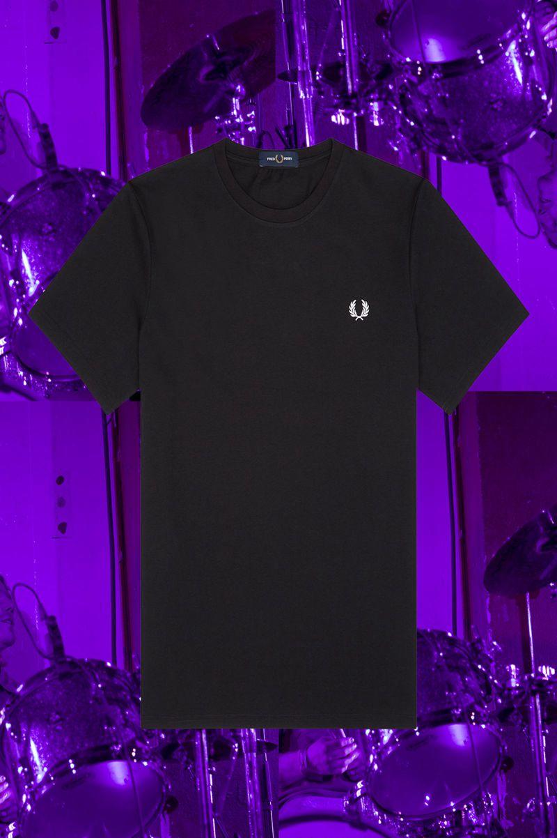 Fred Perry Seoul Ringer Men T Shirts Black | 1028TZVLH