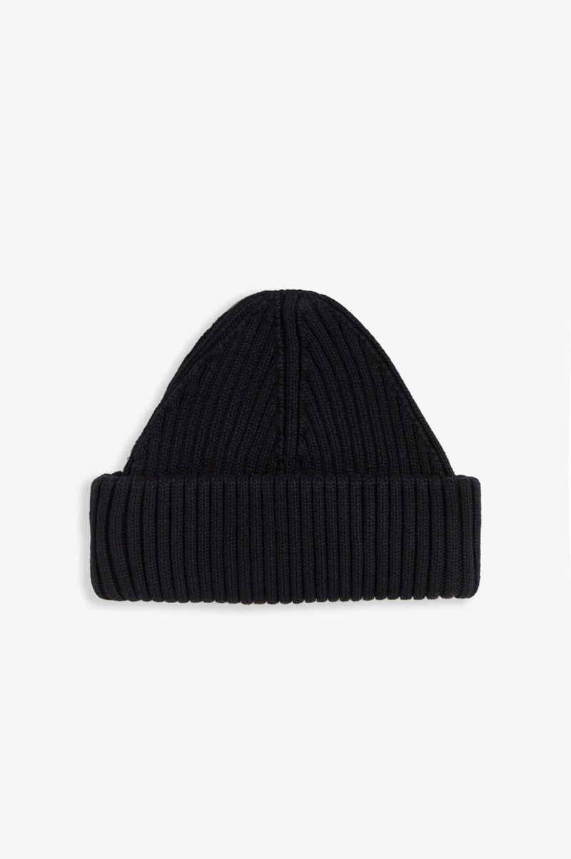 Fred Perry Short Ribbed Men Beanie Black | 5034NXZKA