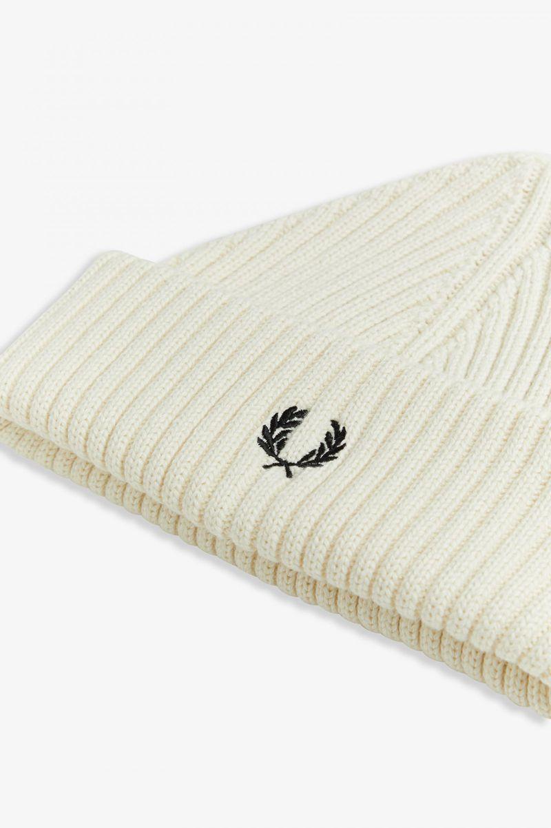 Fred Perry Short Ribbed Men Beanie White | 3751ENDUA