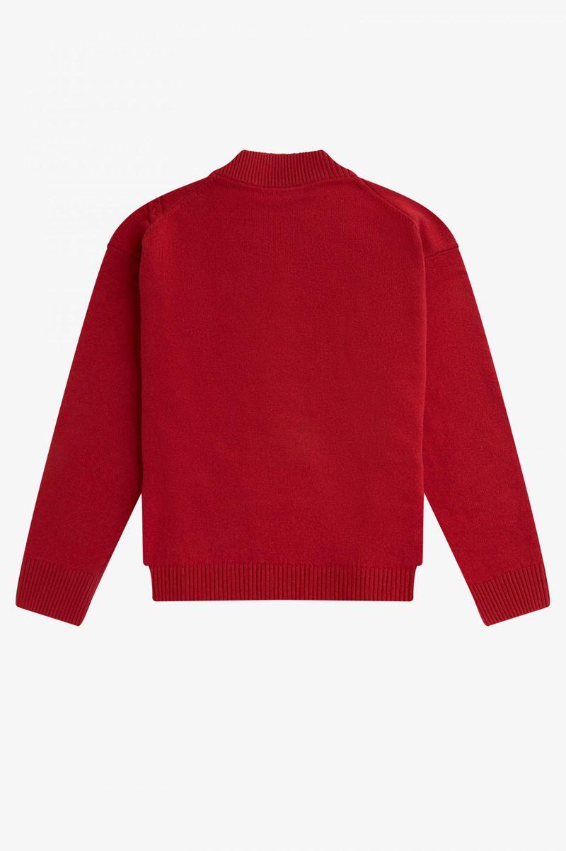 Fred Perry Split Hem Cable Knit Jumper Women Knitwear Red | 8209SIOBJ