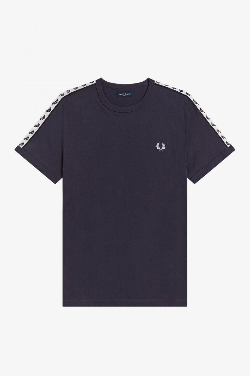 Fred Perry Taped Ringer Men T Shirts Deep Grey | 4536NREJQ