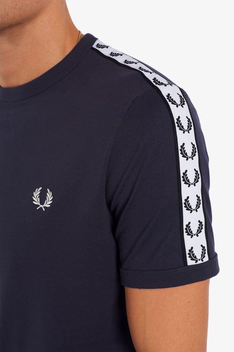 Fred Perry Taped Ringer Men T Shirts Deep Grey | 4536NREJQ