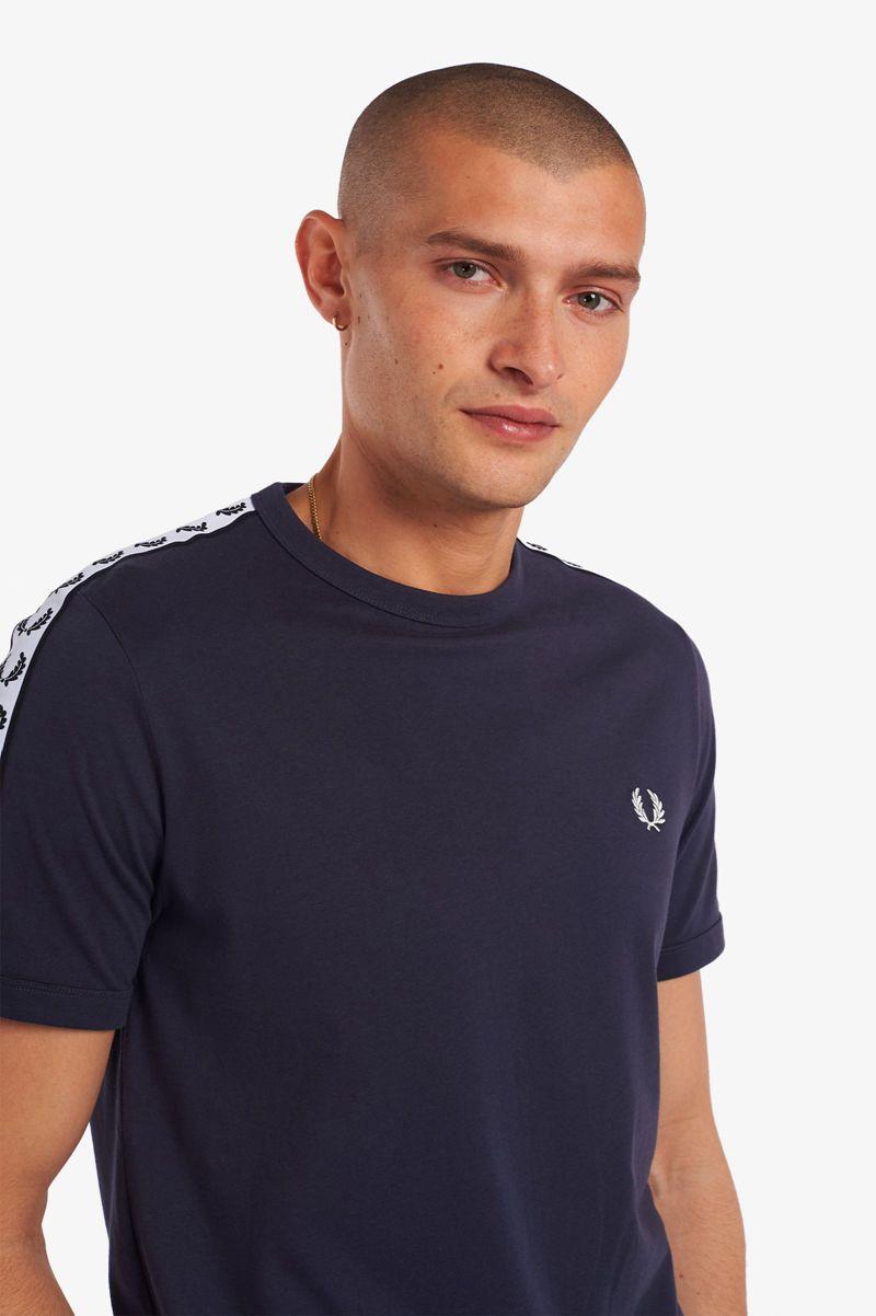 Fred Perry Taped Ringer Men T Shirts Deep Grey | 4536NREJQ