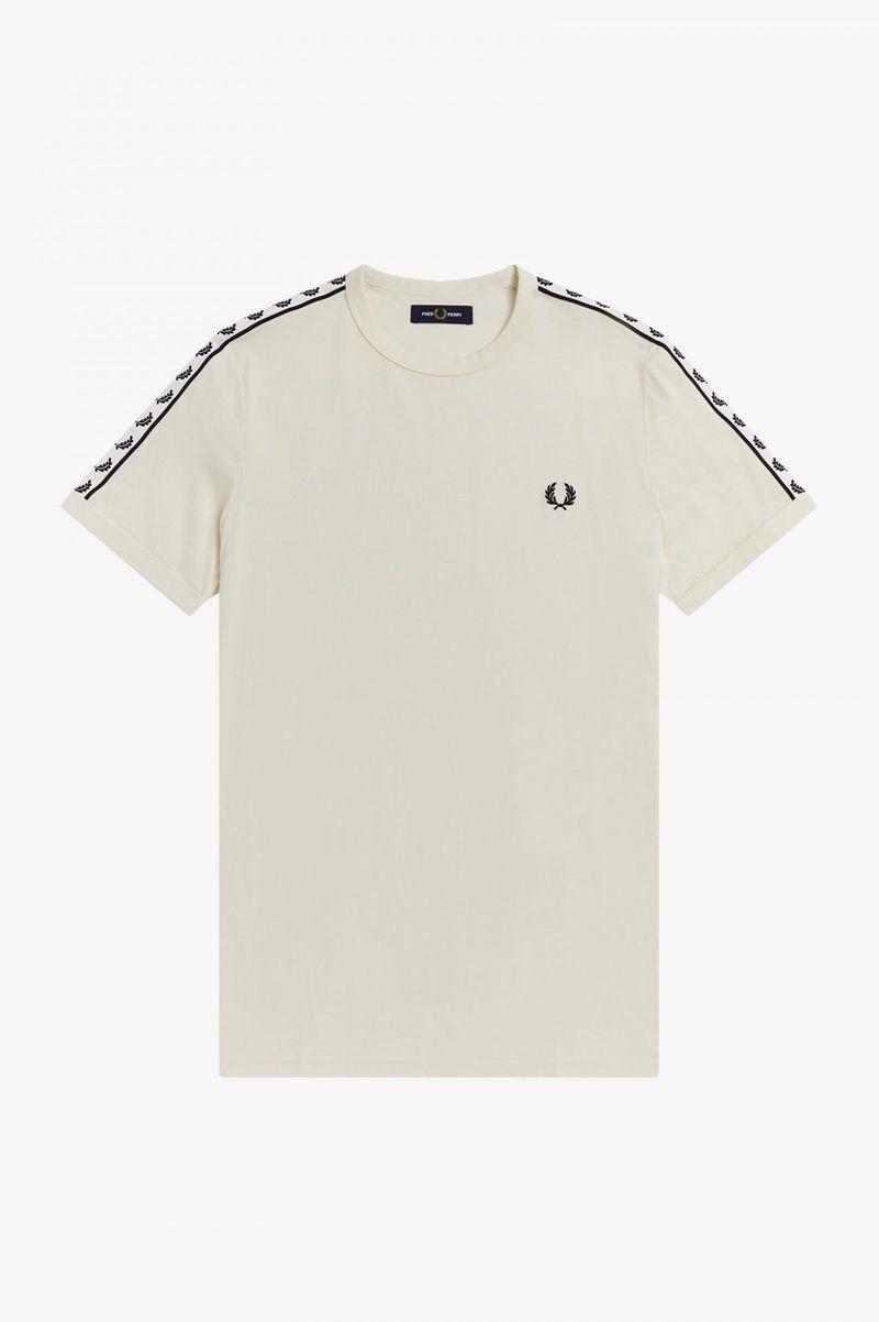 Fred Perry Taped Ringer Men T Shirts White | 2513IBHRV