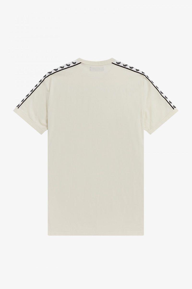 Fred Perry Taped Ringer Men T Shirts White | 2513IBHRV