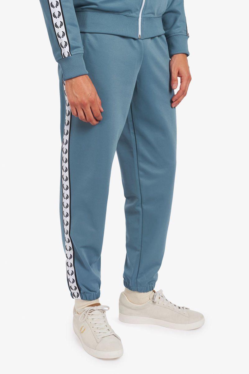 Fred Perry Taped Track Women Pants Grey Blue | 5471CBEXJ