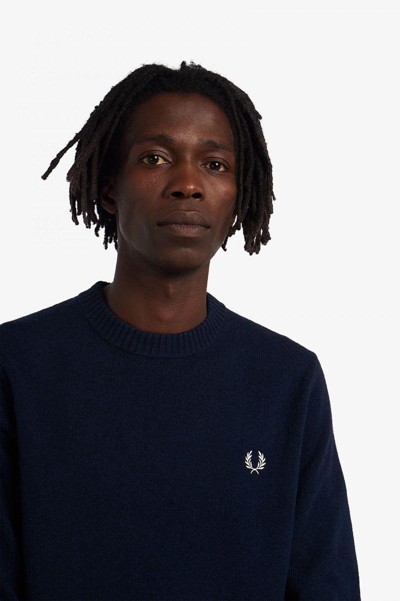 Fred Perry Tipped Crew Neck Jumper Men Knitwear Dark Grey | 6039SUHTQ