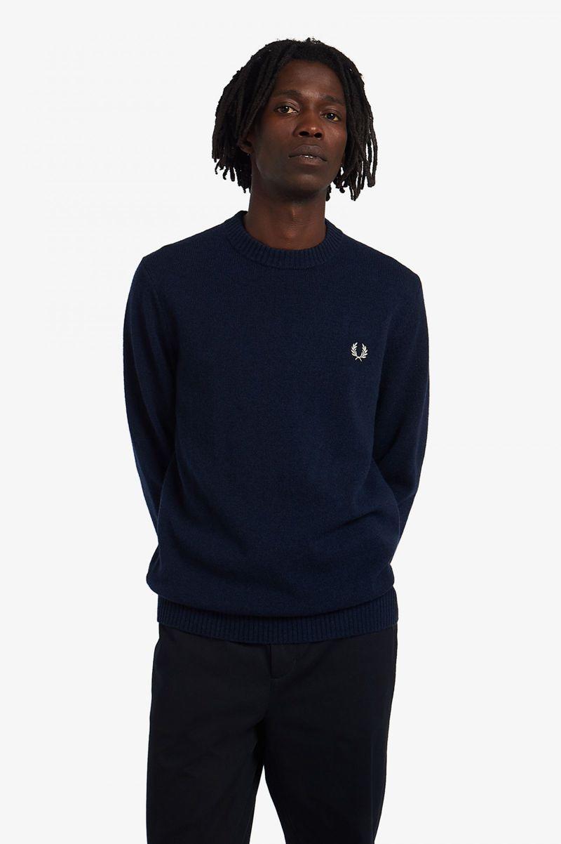 Fred Perry Tipped Crew Neck Jumper Men Knitwear Dark Grey | 6039SUHTQ