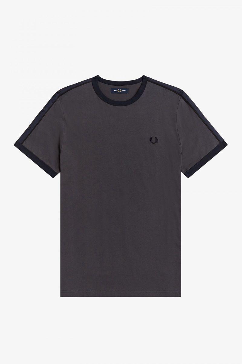 Fred Perry Tonal Tape Ringer Men T Shirts Black | 1382PTICM