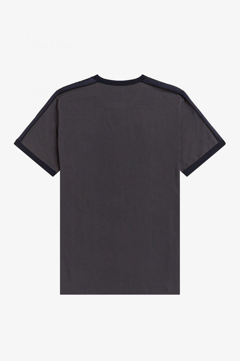 Fred Perry Tonal Tape Ringer Men T Shirts Black | 1382PTICM