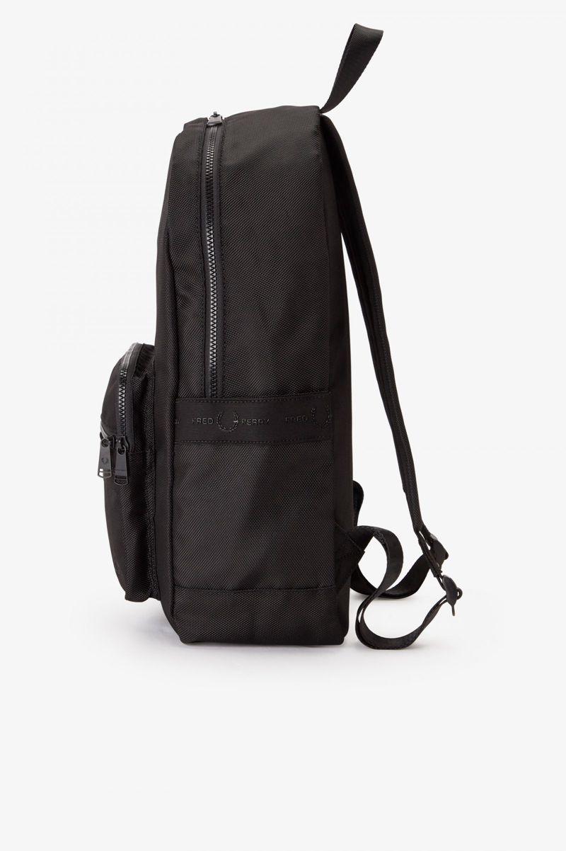 Fred Perry Tonal Tape Tricot Men Backpacks Black | 0149ZMTSV