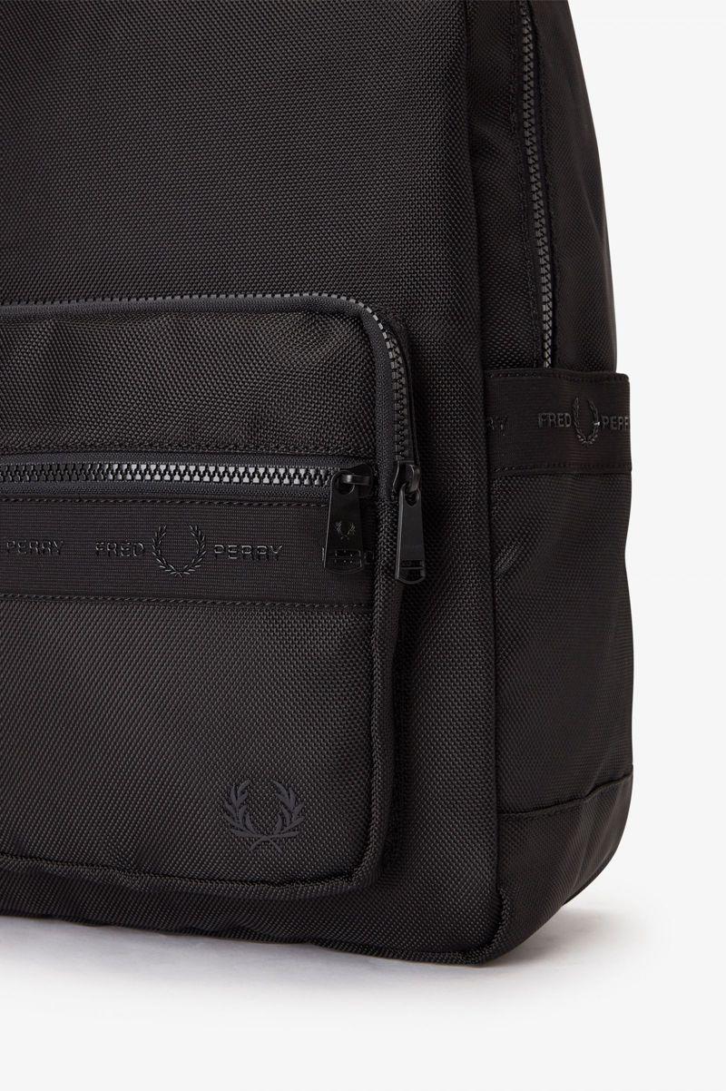 Fred Perry Tonal Tape Tricot Men Backpacks Black | 0149ZMTSV