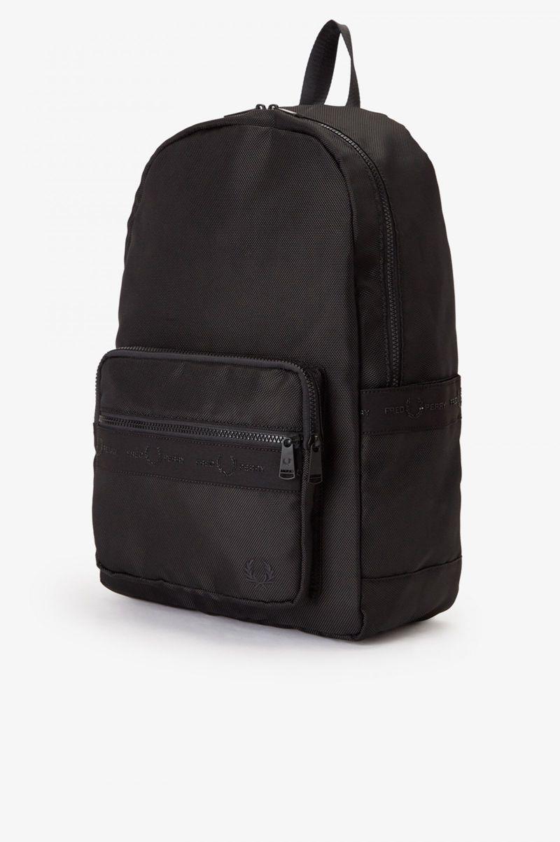 Fred Perry Tonal Tape Tricot Men Backpacks Black | 0149ZMTSV