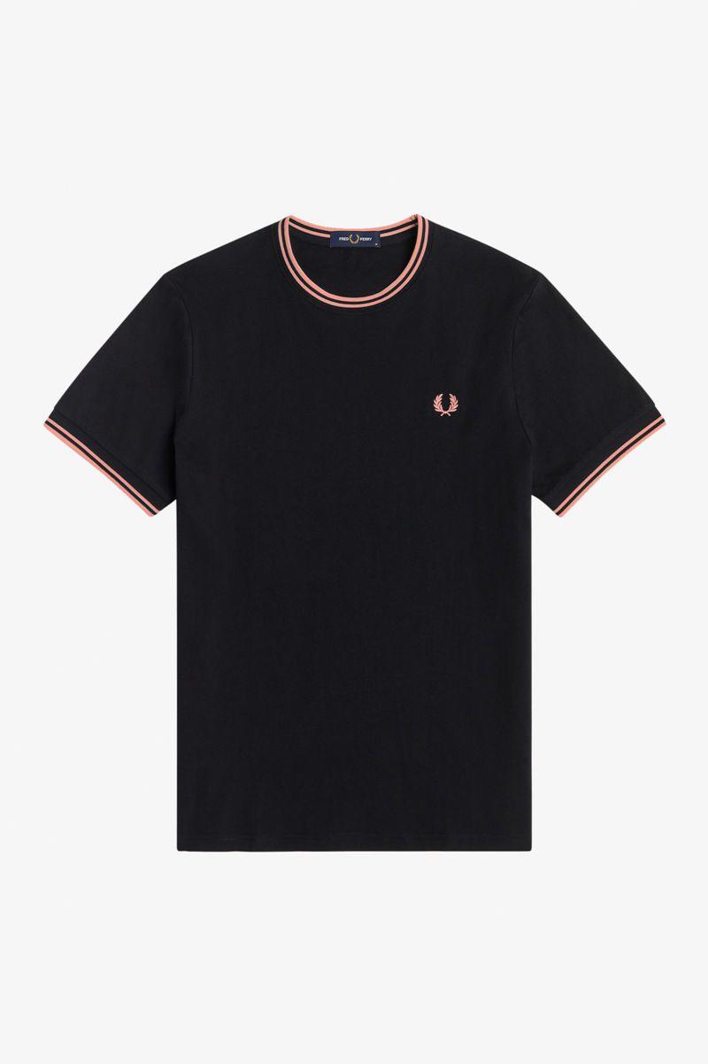 Fred Perry Twin Tipped Men T Shirts Black | 5084GFHRU