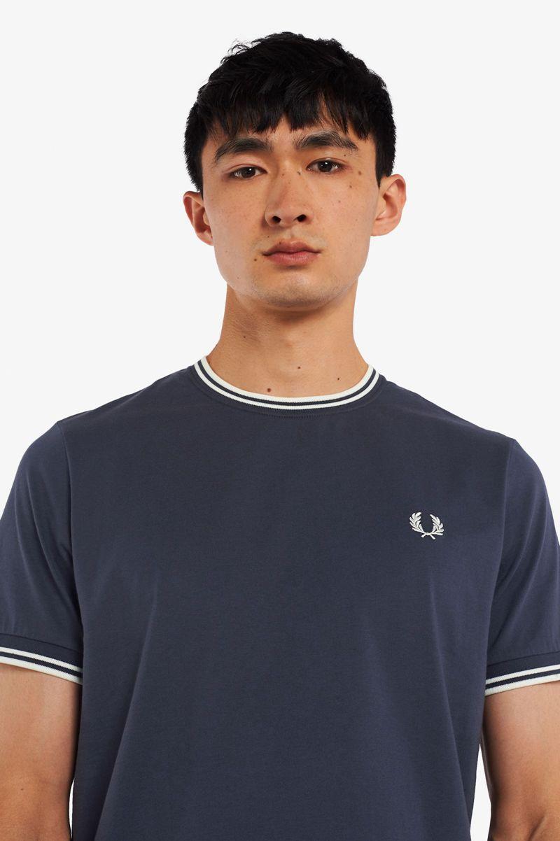 Fred Perry Twin Tipped Men T Shirts Deep Grey | 9057LUVGX