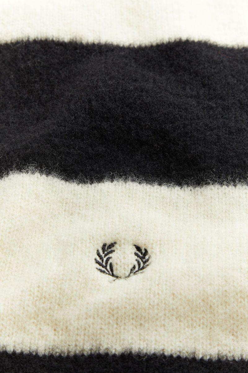 Fred Perry Wool Striped Men Scarves White | 3089APRIY