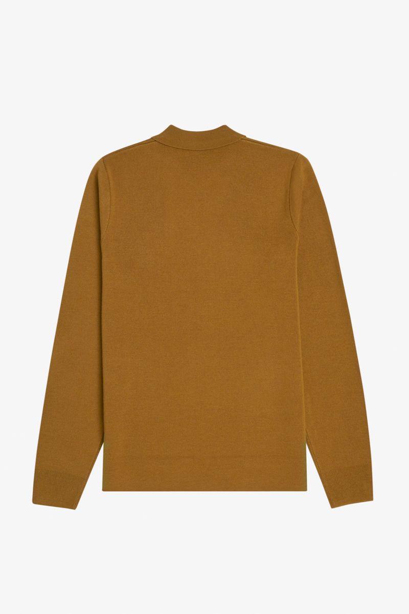 Fred Perry Zip Through Cardigan Men Knitwear Camel | 1287BGERW